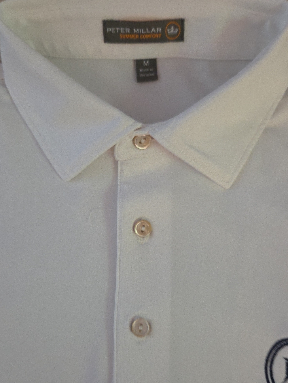 Peter Millar White Golf Polo, M - New